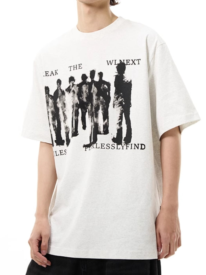 WLNEXT】AMERICAN HIGH STREET SHORT-SLEEVED T-SHIRT LET3265 – Leath